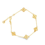 Load image into Gallery viewer, Floral Motif Yellow Gold Chain Bracelet
