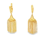 Load image into Gallery viewer, Yellow Gold Dangle Earrings with Chain Cascade