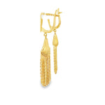 Load image into Gallery viewer, Yellow Gold Dangle Earrings with Chain Cascade
