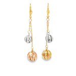 Load image into Gallery viewer, Two-Tone Gold Openwork Sphere Dangle Earrings