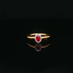 Load image into Gallery viewer, Yellow Gold Ring with Oval Ruby & Diamonds