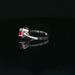 Load image into Gallery viewer, White Gold Cocktail Ring with Square Cut Ruby