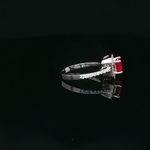 Load image into Gallery viewer, White Gold Cocktail Ring with Square Cut Ruby