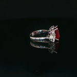 Load image into Gallery viewer, Ruby Cocktail Ring in White Gold Emerald Cut Ruby