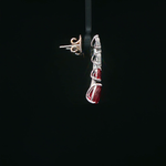 Load image into Gallery viewer, Ruby and Diamond Drop Earrings in White Gold
