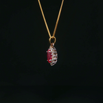 Load image into Gallery viewer, 18ct Yellow Gold Necklace with Marquise Cut Ruby & Diamonds