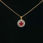 Load image into Gallery viewer, 18ct Yellow Gold Ruby & Diamond Charm Necklace