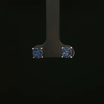 Load image into Gallery viewer, Yellow Gold Stud Earrings with Deep Blue Sapphire Cluster