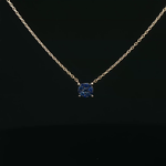 Load image into Gallery viewer, Yellow Gold Necklace with Deep Blue Sapphire Pendant