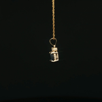 Load image into Gallery viewer, Yellow Gold Charm Necklace with Black Sapphire Pendant