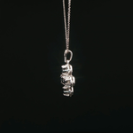 Load image into Gallery viewer, White Gold Charm Necklace with Deep Blue Sapphire