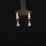 Load image into Gallery viewer, Yellow Gold Dangle Earrings with Pear-Shaped Blue Sapphires