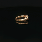 Load image into Gallery viewer, 14ct Yellow Gold Ring with Deep Blue Oval Sapphire & Diamond