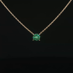 Load image into Gallery viewer, Yellow Gold Chain Necklace with Round Emerald Cluster