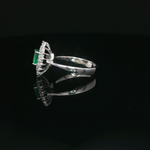 Load image into Gallery viewer, White Gold Cocktail Ring with Oval-Cut Emerald & Diamonds