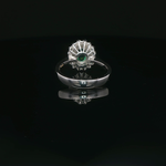Load image into Gallery viewer, White Gold Cocktail Ring with Oval-Cut Emerald & Diamonds