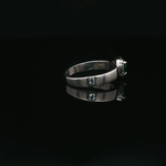 Load image into Gallery viewer, White Gold Cocktail Ring with Pear-Shaped Emerald & Diamonds