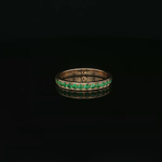Load image into Gallery viewer, Yellow Gold Eternity Ring with Round Cut Emeralds