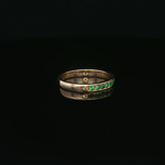 Load image into Gallery viewer, Yellow Gold Eternity Ring with Round Cut Emeralds