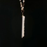 Load image into Gallery viewer, Yellow Gold Chain Necklace with Carved MoP Pendant