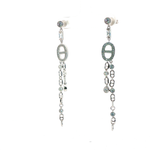 Load image into Gallery viewer, Silver Drop CZ Earrings