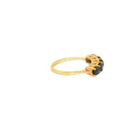 Load image into Gallery viewer, 9ct Yellow Gold Ring with Round Brilliant Cut Fancy Black Diamonds