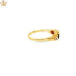 Load image into Gallery viewer, Yellow Gold Multistone Ring with Royal Blue Sapphire