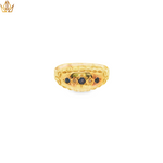 Load image into Gallery viewer, 18ct Gold Band Ring with Deep Blue Sapphire