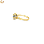 Load image into Gallery viewer, Yellow Gold Cocktail Ring with Light Blue Oval Sapphire