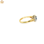 Load image into Gallery viewer, Yellow Gold Cocktail Ring with Light Blue Oval Sapphire