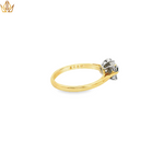 Load image into Gallery viewer, 9ct Gold Ring with Deep Blue Sapphire & Diamonds