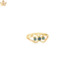 Load image into Gallery viewer, 9ct Gold Ring with Round Cut Blue Sapphires