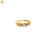 Load image into Gallery viewer, 15ct Gold Sapphire Ring with Round Pearl Cabochon