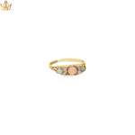 Load image into Gallery viewer, 9ct Vintage Yellow Gold Ring with Opals & Diamonds