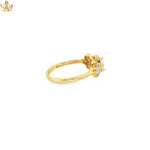 Load image into Gallery viewer, 9ct Gold Ring with Oval Cabochon Opal & Diamonds