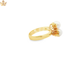 Load image into Gallery viewer, 14ct Gold Ring with Twin Round Pearl