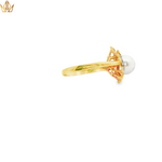 Load image into Gallery viewer, Yellow Gold Cocktail Ring with Cabochon Pearl