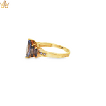 Load image into Gallery viewer, 9ct Gold Ring with Bluish Purple Amethyst Gemstones