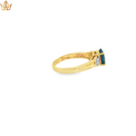 Load image into Gallery viewer, 9ct Gold Ring with Blue Topaz & Diamonds