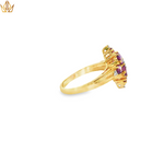 Load image into Gallery viewer, 9ct Gold Multi-Stone Ring with Oval Cabochon Amethysts
