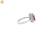 Load image into Gallery viewer, 9ct White Gold Emerald-Cut Amethyst Multistone Ring