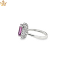 Load image into Gallery viewer, 9ct White Gold Emerald-Cut Amethyst Multistone Ring
