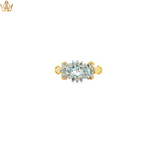 Load image into Gallery viewer, 9ct Gold Multistone Ring with Bluish Green Aquamarines