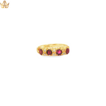 Load image into Gallery viewer, 18ct Gold Multistone Ring with Round Cabochon Ruby