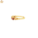 Load image into Gallery viewer, 18ct Gold Multistone Ring with Round Cabochon Ruby