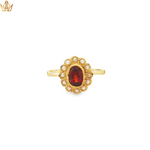 Load image into Gallery viewer, 9ct Gold Multistone Ring with Cabochon Garnet and Pearl Accents
