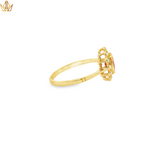 Load image into Gallery viewer, 9ct Gold Multistone Ring with Cabochon Garnet and Pearl Accents