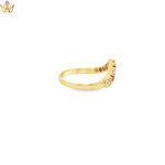 Load image into Gallery viewer, 9ct Gold Multi-Stone Ring with Red Ruby Cabochons