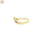 Load image into Gallery viewer, 9ct Gold Multi-Stone Ring with Red Ruby Cabochons