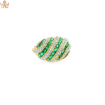 Load image into Gallery viewer, 9ct Gold Ring Adorned With Emeralds & Diamonds